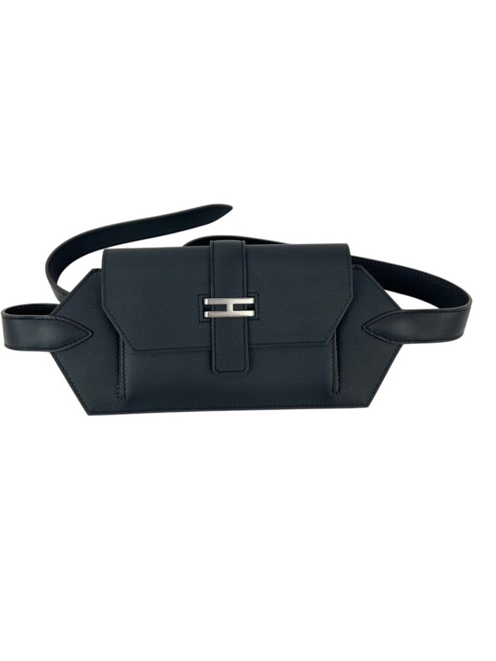 Hermes Black Swift Elan Pocket 24 Leather Belt Bag